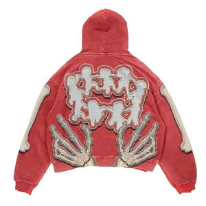 Sudadera con Capucha para Hombre, 100% Algodón, Diseño 3D, Estilo Vintage, Lavado Ácido, Personalizada, Bordado Desgastado, Talla Grande, Venta al Por Mayor de Fábrica - Product Image 3