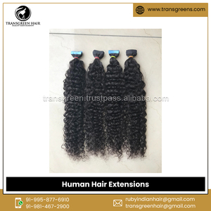 Nouvelle arrivée meilleure vente excellente qualité 100% brut non transformé indien crépus bouclés bande cheveux Extensions de cheveux humains à vendre - Product Image 2