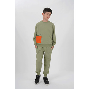 Chándal de manga larga con cuello redondo y dos bolsillos para niño, cómodo y elegante - Product Image 5