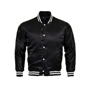 Chaqueta universitaria de satén liso amarilla estilo botón OEM de buena calidad personalizada - Product Image 3