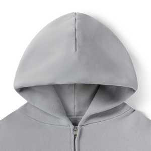 Sweat à capuche unisexe à fermeture éclair en molleton français, coupe régulière, 100% coton, fermeture éclair, logo personnalisé brodé, coupe-vent, respirant, écologique - Product Image 3