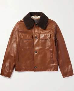 Loro Piana Shearling chaqueta de cuero - Product Image 1