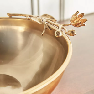 Bol de service alimentaire en acier inoxydable argent et or avec design floral écologique pour les fruits et les noix de vente d'usine de fête - Product Image 4