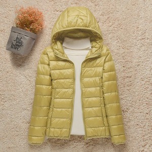 Femmes hiver chaud mi-long mince à capuche fermeture éclair Parkas à manches longues rembourré bouffée veste couleur unie fait peau de mouton coton - Product Image 6