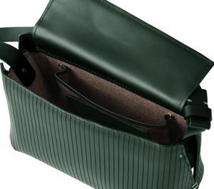 Sac à bandoulière vintage en cuir véritable vert olive rayé pour femme, grand sac à main souple à sangle unique, résistant à l'eau - Product Image 5