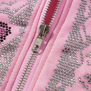 Sweat à capuche pour femmes à logo personnalisé en strass tendance - Pull en coton 100% respirant pour l'hiver avec tailles personnalisées - Product Image 2