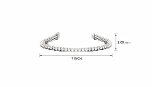 Bracelet tennis classique en or 14 carats et diamants naturels pour femmes, 4,00 carats - Product Image 2