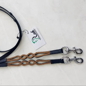 Riendas de cuero de cristal dorado de 16mm Equipo de caballo duradero en el rango ecuestre de Web Rub International - Product Image 3