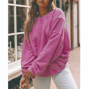 เสื้อสเวตเชิ้ตผู้หญิงคุณภาพสูง ทรงโอเวอร์ไซส์ ดีไซน์บิดเกลียวด้านหลัง แขนยาว โชว์หลัง เสื้อพูลโอเวอร์ผู้หญิง - Product Image 2