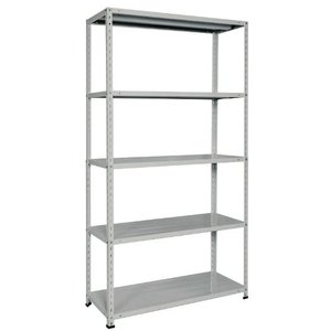 Square Grey Ral 7038 B200G <b>Shelving</b> <b>Units</b> 5 Bolt-On Shelves Kit 100x40x188cm - Product Image 1