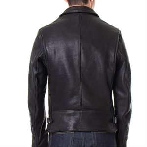Veste de moto en cuir véritable Meilleur prix pour hommes Veste de moto teinte unie Vente en ligne Vestes de moto à col montant pour hommes - Product Image 4