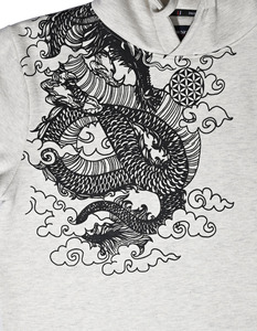 เสื้อฮู้ดผ้าฟลีซพิมพ์ลายพัฟคอล80% ผ้าฝ้าย20% โพลีเอสเตอร์เสื้อกันหนาวแบบปรับแต่งได้ - Product Image 2