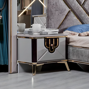 Ensemble de chambre à coucher en bois MDF classique Fresh en stock Lit King Size en cuir de luxe pour la maison ou l'hôtel Luxe - Product Image 4
