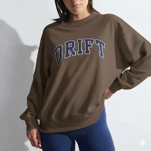 Streetwear Women Polyester/Cotton Blend Long Sleeve Oversized <b>Turtleneck</b> Pullover Front Customizable Fleece Casual Relaxed Fit - Product Image 1