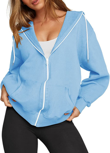 Couleur unie élégant à manches longues haut court femmes à capuche Offre Spéciale par saison cordon merde haut court sweats à capuche 2025 - Product Image 5