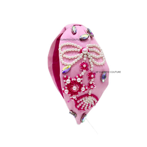 ที่คาดผมลูกปัดของผู้หญิงผ้าคาดผมลายดอกไม้ดีไซน์ใหม่ทำมือแฟชั่นงานปักที่หรูหราออกแบบเองได้ - Product Image 5