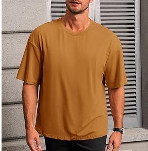 Última Llegada, Camiseta de Cuello Redondo para Hombre, Corte Regular, 100% Algodón Poliéster, Tejido Oxford Ecológico, 300g, Grueso, Sólido y Transpirable - Product Image 3