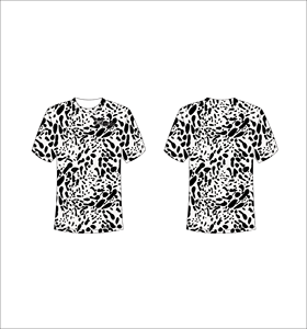 T-shirt personnalisé à manches courtes par sublimation, vêtement de sport léger avec imprimé abstrait noir et blanc Dalmatien, fabricant - Product Image 1