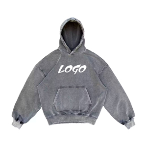 เสื้อฮู้ดดี้พิมพ์ลายดิจิทัลทรงปกติ ความยาวปกติ ผ้าฝ้าย 100% หนานุ่ม ซักย้อมแบบวินเทจ ลุคทำเก่า - Product Image 1