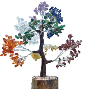 Most precious Seven Chakra Gemstone Tree Beautiful 500 Chips Gift Craft Chakra Products For Healing & Semi Spiritual Stone Trees