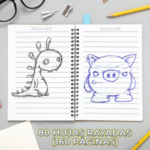 80-Page <b>Leather</b> Journal in A6 Size Flirty Style with Metallic Spiral for School Writing and Gifts Covered in PU and Foiled - Product Image 2