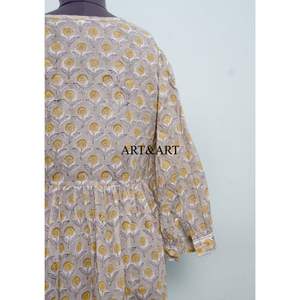 Robe de travail en coton faite à la main pour femmes Nouveau style Encolure ronde Options formelles Été Longueur genou Bodycon A-ligne Confortable - Product Image 6