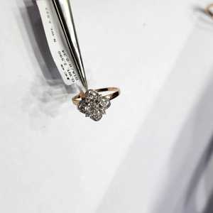 Élégantes bagues en or rose massif 14 carats pour femmes, légères et stylées, avec diamants de 0,34 ct, design ethnique et tendance - Product Image 1