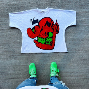 Camiseta personalizable Heavyweight Boxy para hombre Lavado ácido Vintage Jersey de longitud corta Bordado personalizado Diseño de cuello redondo de gran tamaño - Product Image 2