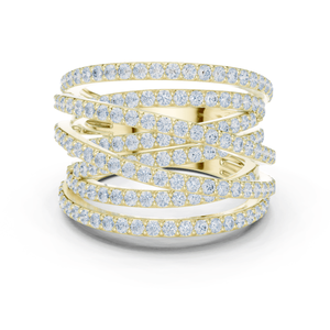 Anillo con Diamantes Redondos de Múltiples Hileras con Engaste de Puntas |   Joyería Fina de Lujo para Mujer - Product Image 3