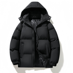 Nouvelle veste de poisson-globe épaisse ample et chaude à la mode pour hommes d'hiver, veste en coton décontractée à capuche coupe-vent et chaude pour hommes - Product Image 3