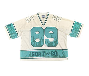 Men's Custom <b>Boxy</b> Fit Streetwear Soccer Jersey <b>T</b>-<b>Shirt</b> Stripe Embroidered Patch Mesh Oversized Sports OEM Service Adults - Product Image 2