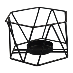 Photophore design avec finition peinte Couleur noire Idéal pour la décoration de restaurant et la décoration d'hôtel Bougeoir - Product Image 1