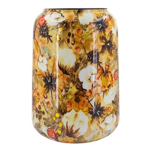 Grande jardinière en métal à imprimé émaillé avec logo personnalisé, vase à fleurs en fer fait à la main, meilleur design pour la décoration de la maison ou de la table de mariage - Product Image 3