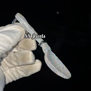 Colgante de Lujo Chamchi Spoon con Diamantes Cultivados en Laboratorio, Estilo Hip Hop Personalizado, Plata de Ley con Baño de Rodio, Bling, 40g, de Moda - Product Image 3