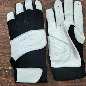 ถุงมือเบสบอลตีเบสบอลสีดำและสีขาวถุงมือหนังวัวคุณภาพสูง - Product Image 1