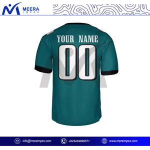 Maillot de football américain personnalisé en gros, impression intégrale, manches courtes, maille respirante de haute qualité, coupe ample pour hommes - Product Image 3
