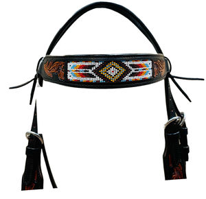 Vente chaude Headstall en cuir véritable de haute qualité avec des perles faites à la main Style occidental équitation meilleur produit équestre - Product Image 4