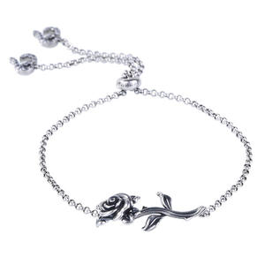 สร้อยข้อมือจี้รูปใบไม้กุหลาบชุบทองเจลิยาประดับมุก - Product Image 3
