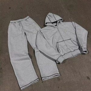 Venta al por mayor Hombres Chándales Baggy Long Jogger Pantalones de chándal y sudaderas con capucha Streetwear Bordado personalizado Sudadera con capucha Hombres Conjunto - Product Image 1