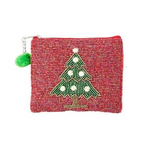 Lo último en monedero hecho a mano con cuentas de semillas múltiples con cremallera, bolso de Año Nuevo y fiesta de Navidad con esquema multicolor - Product Image 3