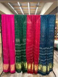 Sari Bandhej Hecho a Mano, Ropa de Boda, Sari Bandhej Indio Clásico Hecho a Mano a un Precio Razonable por el Proveedor - Product Image 2