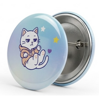 Badge bouton rond en soie de 56 mm avec épingle de sûreté et aimant - Épingle décorative personnalisée pour vêtements - Product Image 3