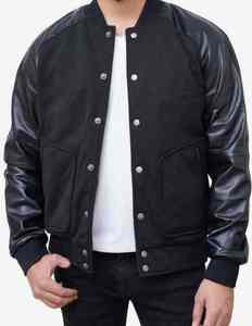 OEM 2025 High Quality Men's Winter Varsity <b>Jacket</b> Long Sleeve Patch Chenille Embroidery <b>Fleece</b> Streetwear Inspired Letterman - Product Image 5