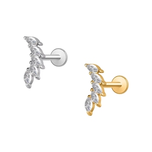 Boucles d'oreilles clous serpent en titane étanche pour <span class=keywords><strong>femme</strong></span>, bijoux de <span class=keywords><strong>piercing</strong></span> corporel pour cartilage, conception personnalisée, fournisseur en gros, ODM - Product Image 3