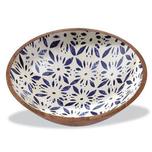 Bol de service moderne en bois de manguier de haute qualité avec impression en émail pour une utilisation en fête Améliorer la décoration intérieure avec des fruits et des chocolats - Product Image 2