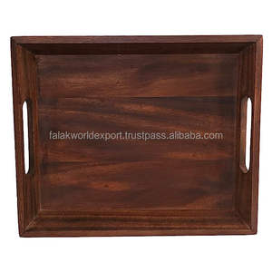 Plateau de service rectangulaire en bois design fonctionnel léger adapté à une utilisation intérieure et extérieure servant des collations par FWE - Product Image 5