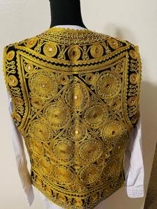 เสื้อโค้ทเอวอัฟกานิสถานดีไซน์เนอร์สำหรับผู้ชายเสื้อแจ็คเก็ตปักสไตล์ชนเผ่าสำหรับงานเลี้ยงเจ้าบ่าวและการชุมนุมแบบดั้งเดิม - Product Image 6