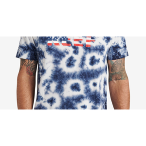 T-Shirt da Uomo Reef a Maniche Corte con Stampa Tie-Dye Blu Taglia S - 100% Cotone e Fibra di Bambù 300 Grammi Jersey Nuovo Modello - Product Image 3