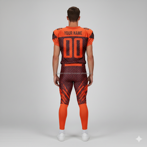 Ensemble d'uniformes de football américain personnalisés, tissu respirant à haute élasticité, impression sublimée, sangle réglable, professionnel - Product Image 3