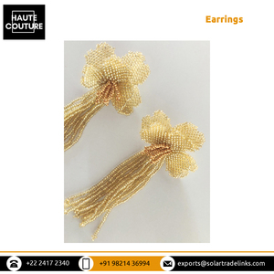Offre spéciale exclusive sur les meilleures tenues de soirée de qualité 11 cm de long en perles roses faites à la main avec des boucles d'oreilles à glands - Product Image 4